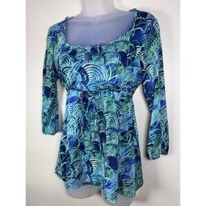 VTG Axcess By Liz Claiborne Blouse Babydoll Top Milkmaid Y2K Mesh Lettuce Hem M